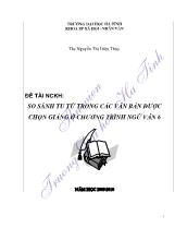 Đề tài So sánh tu từ trong các văn bản được chọn giảng ở chương trình Ngữ văn 6