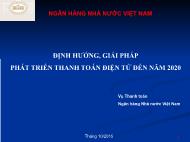 Định hướng, giải pháp phát triển thanh toán điện tử đến năm 2020