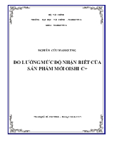 Đo lường mức độ nhận biết của sản phẩm mới Oishi C+