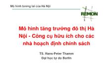 Mô hình tăng trưởng đô thị Hà Nội - Công cụ hữu ích cho các nhà hoạch định chính sách