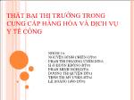 Thất bại thị trường trong cung cấp hàng hóa và dịch vụ y tế công