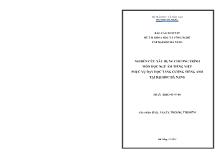 Tóm tắt Luận văn Nghiên cứu xây dựng chương trình môn học Ngữ âm Tiếng Việt phục vụ dạy học tăng cường Tiếng Anh tại Đại học Đà Nẵng