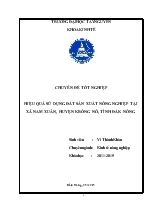 Chuyên đề Hiệu quả sử dụng đất sản xuất nông nghiệp tại xã Nam Xuân, huyện Krông Nô, tỉnh Đắk Nông