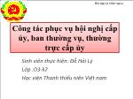 Đề tài Công tác phục vụ hội nghị cấp ủy, ban thường vụ, thường trực cấp ủy