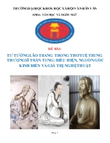 Đề tài Tư tưởng lão trang trong thơ Tuệ trung thượng sĩ Trần Tung: biểu hiện, nguồn gốc kinh điển và giá trị nghệ thuật