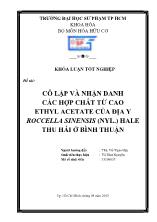 Khóa luận Cô lập và nhận danh các hợp chất từ cao Ethyl acetate của loài địa y Roccella sinensis (Nyl.) Hale thu hái ở Bình Thuận