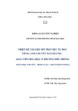 Khóa luận Thiết kế tài liệu hỗ trợ việc tự học tiếng anh chuyên ngành cho giáo viên hóa học ở trường phổ thông phần học thuyết – định luật – khái niệm cơ bản