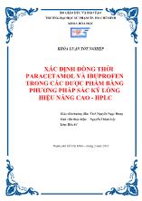 Khóa luận Xác định đồng thời Paracetamol và Ibuprofen trong các dược phẩm bằng phương pháp sắc ký lỏng hiệu năng cao (HPLC)