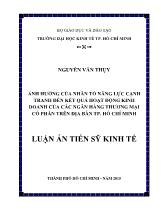 Luận án Ảnh hưởng của nhân tố năng lực cạnh tranh đến kết quả hoạt động kinh doanh của các ngân hàng thương mại cổ phần trên địa bàn TP. Hồ Chí Minh