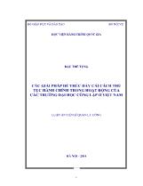 Luận án Các giải pháp để thúc đẩy cải cách thủ tục hành chính trong hoạt động của các trường đại học công lập ở Việt Nam