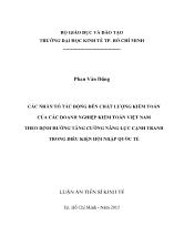 Luận án Các nhân tố tác động đến chất lượng kiểm toán của các doanh nghiệp kiểm toán Việt Nam theo định hướng tăng cường năng lực cạnh tranh trong điều kiện hội nhập quốc tế