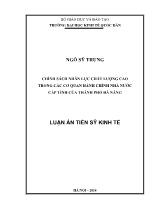 Luận án Chính sách nhân lực chất lượng cao trong các cơ quan hành chính nhà nước cấp tỉnh của thành phố Đà Nẵng