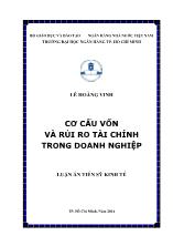 Luận án Cơ cấu vốn và rủi ro tài chính trong doanh nghiệp