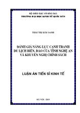 Luận án Đánh giá năng lực cạnh tranh du lịch biển, đảo của tỉnh Nghệ An và khuyến nghị chính sách