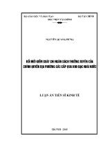 Luận án Đổi mới kiểm soát chi ngân sách thường xuyên của chính quyền địa phương các cấp qua kho bạc nhà nước