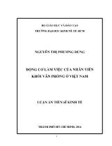 Luận án Động cơ làm việc của nhân viên khối văn phõng ở Việt Nam