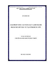 Luận án Giải pháp nâng cao năng lực cạnh tranh nhằm thu hút đầu tư tại tỉnh Hưng Yên