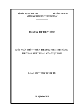 Luận án Giải pháp phát triển thương hiệu cho hàng thuỷ sản xuất khẩu của Việt Nam