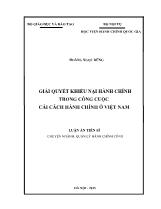 Luận án Giải quyết khiếu nại hành chính trong công cuộc cải cách hành chính ở Việt Nam