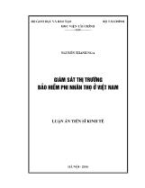 Luận án Giám sát thị trường bảo hiểm phi nhân thọ ở Việt Nam