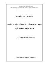 Luận án Hoàn thiện Báo cáo tài chính khu vực công Việt Nam