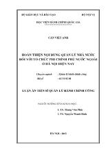 Luận án Hoàn thiện nội dung quản lý nhà nước đối với tổ chức phi chính phủ nước ngoài ở Hà Nội hiện nay