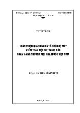 Luận án Hoàn thiện quá trình và tổ chức bộ máy kiểm toán nội bộ trong các ngân hàng thương mại nhà nước Việt Nam