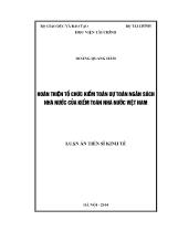 Luận án Hoàn thiện tổ chức kiểm toán dự toán ngân sách nhà nước của kiểm toán nhà nước Việt Nam