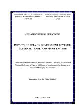 Luận án Impacts of afta on government revenue, external trade, and FDI of Lao PDR