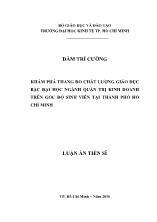 Luận án Khám phá thang đo chất lượng giáo dục bậc đại học ngành quản trị kinh doanh trên góc độ sinh viên tại thành phố Hồ Chí Minh