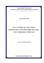 Luận án Nâng cao hiệu quả hoạt động kinh doanh của doanh nghiệp nhà nước sau cổ phần hóa ở Việt Nam