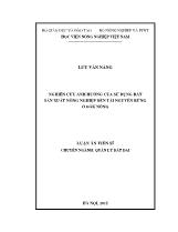 Luận án Nghiên cứu ảnh hưởng của sử dụng đất sản xuất nông nghiệp đến tài nguyên rừng ở Đắk Nông