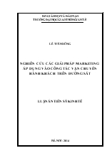 Luận án Nghiên cứu các giải pháp marketing áp dụng vào công tác vận chuyển hành khách trên đường sắt