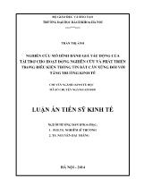 Luận án Nghiên cứu mô hình đánh giá tác động của tài trợ cho hoạt động nghiên cứu và phát triển trong điều kiện thông tin bất cân xứng đối với tăng trưởng kinh tế