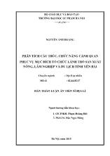 Luận án Phân tích cấu trúc, chức năng cảnh quan phục vụ mục đích tổ chức lãnh thổ sản xuất nông, lâm nghiệp và du lịch tỉnh Yên Bái