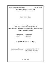 Luận án Pháp luật hạn chế cạnh tranh trong hoạt động nhượng quyền thương mại ở Việt Nam hiện nay