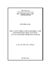 Luận án Pháp luật về chống cạnh tranh không lành mạnh trong hoạt động ngân hàng của các ngân hàng thương mại Việt Nam