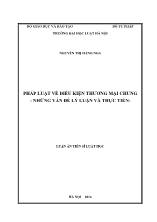 Luận án Pháp luật về điều kiện thương mại chung - Những vấn đề lý luận và thực tiễn