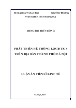 Luận án Phát triển hệ thống logistics trên địa bàn thành phố Hà Nội