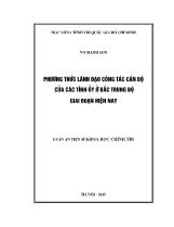 Luận án Phương thức lãnh đạo công tác cán bộ của các tỉnh ủy ở Bắc Trung Bộ giai đoạn hiện nay