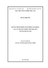 Luận án Quản lý hoạt động xuất khẩu lao động tại các doanh nghiệp trên địa bàn thành phố Hà Nội