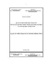 Luận án Quản lý nhà nước dự án đầu tư từ ngân sách nhà nước trong giáo dục đại học và sau đại học ở Việt Nam