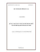 Luận án Quản lý nhà nước về bảo vệ môi trường biển ven bờ trên địa bàn tỉnh Quảng Ninh