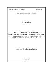 Luận án Quản lý nhà nước về bồi dưỡng viên chức chuyên môn có trình độ sau đại học tại bệnh viện hạng đặc biệt ở Việt Nam