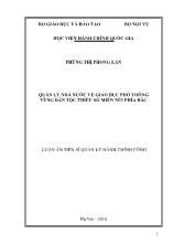 Luận án Quản lý nhà nước về giáo dục phổ thông vùng dân tộc thiểu số miền núi phía bắc