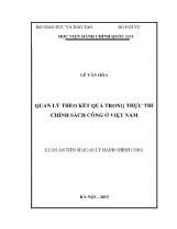 Luận án Quản lý theo kết quả trong thực thi chính sách công ở Việt Nam