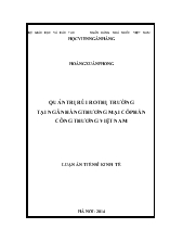 Luận án Quản trị rủi ro thị trường tại ngân hàng thương mại cổ phần công thương Việt Nam