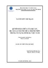 Luận án Quyền bào chữa của bị can, bị cáo là người chưa thành niên trong tố tụng hình sự Việt Nam