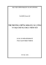 Luận án Thị trường chứng khoán các công ty đại chúng chưa niêm yết