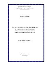 Luận án Tổ chức kế toán trách nhiệm trong các tổng công ty xây dựng thuộc Bộ giao thông vận tải